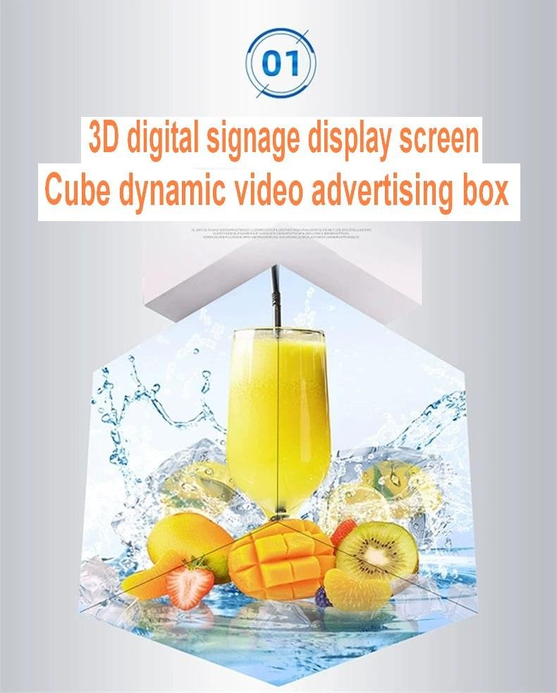 Cube LED 3D display screen video  advertising lightbox APP updates media files 2