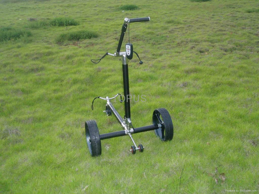 carbon remote golf trolley with tubular li-battery 3