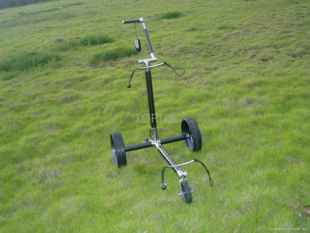 carbon remote golf trolley with tubular li-battery 4