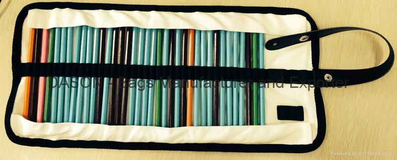 Canvas Roll Up Pencil Case Bag 4
