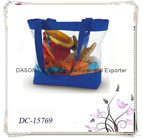 Clear Vinyl Tote Shopping Bag