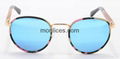 metal sunglasses with denim  wood temple with acetate tips 2