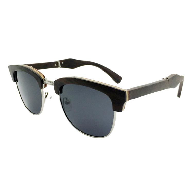  fashion metal with wooden sunglasses folding design