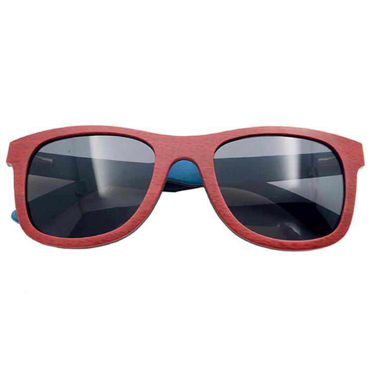skateboard wooden sunglasses polarized blue and red color 2