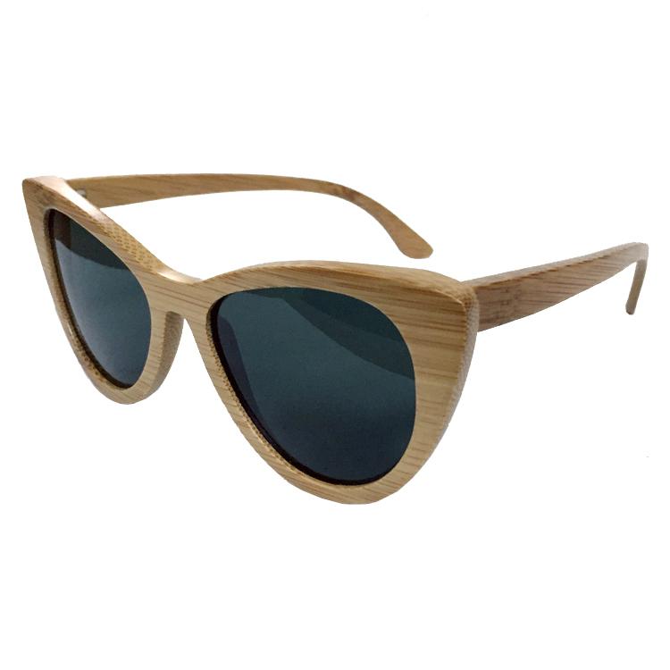 Cat eye sunglasses bamboo wood polarized women 2