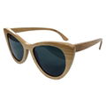 Cat eye sunglasses bamboo wood polarized women 2