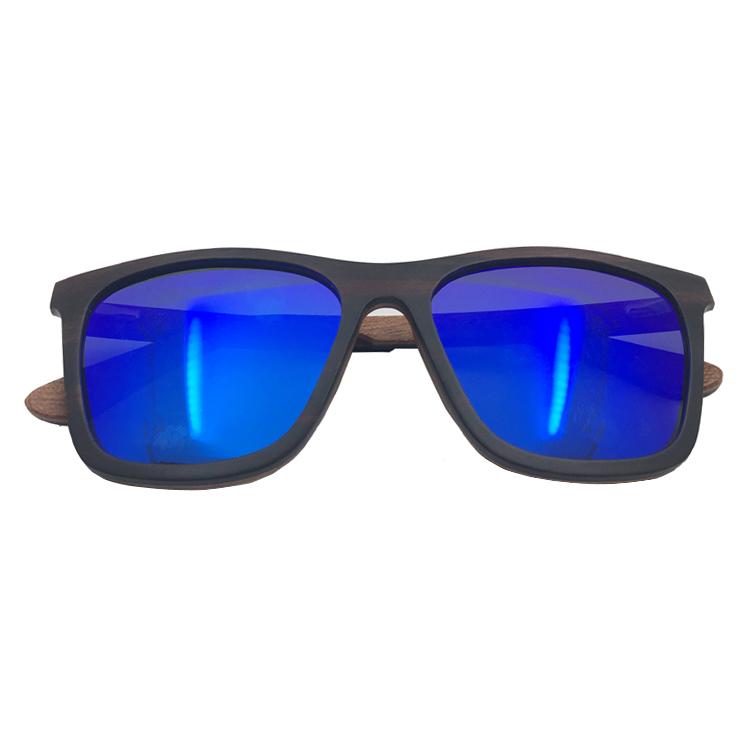 new fashion skateboard wood sunglasses polarized with blue coating 3