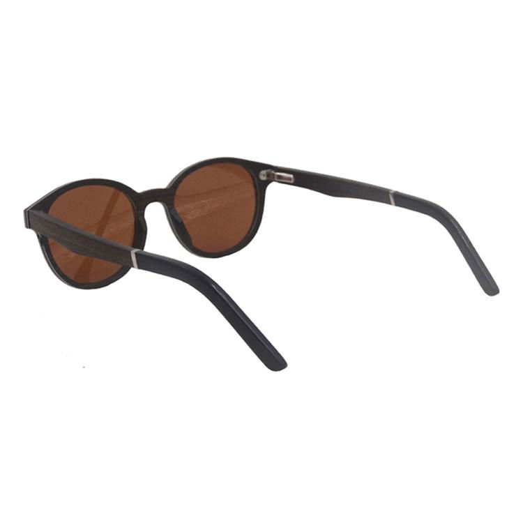 wood with aluminum frame sunglasses polarized round design 3