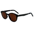 wood with aluminum frame sunglasses polarized round design 1