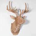 創意大象裝飾自然原木色簡約北歐風格積木拼裝組裝動物壁飾