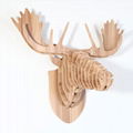 創意飛天獨角獸裝飾自然原木色簡約北歐風格積木拼裝組裝動物壁飾 18