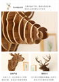 麋鹿頭壁挂原木動物頭牆飾壁飾田園歐式創意家居裝飾品    
