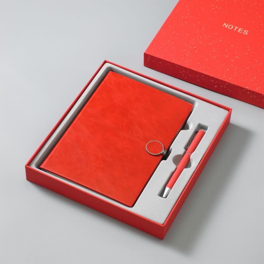 中國紅系列平裝貼芯筆記本套裝 3