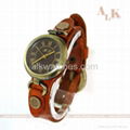 vintage cow leather bracelet antique fashion watch 1