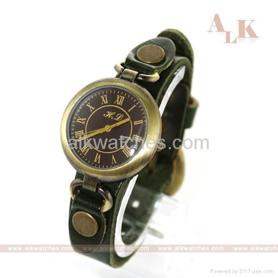 vintage cow leather bracelet antique fashion watch 2