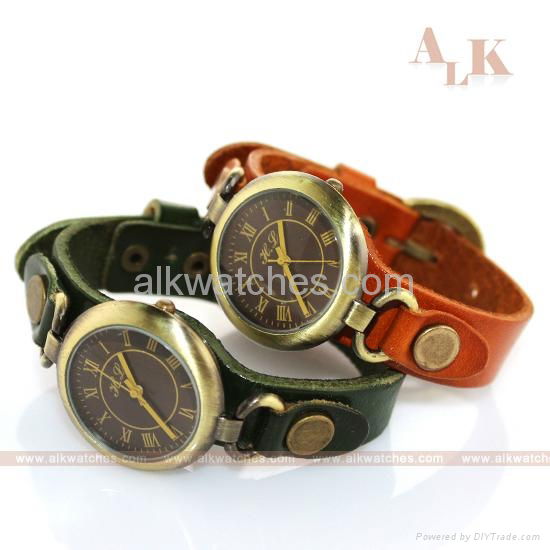 vintage cow leather bracelet antique fashion watch 3