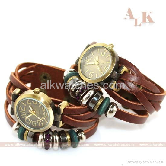 vintage cow leather bracelet antique fashion watch 5