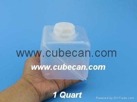 1 quart cube with 38mm screw cap