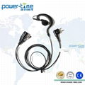 Two way radio ear hook with a in-line PTT FOR walkie talkie earpiece