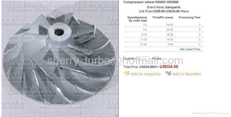 Supply Turbocharger compressor wheel KP35 5439-123-2001 4