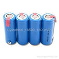 18500 battery,3.7V1300mAh battery,cylindrical battery,li-ion battery