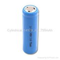 14500 battery,3.7V750mAh battery,cylindrical battery,li-ion battery