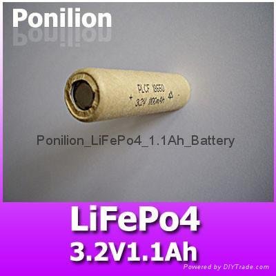 18650 3.2V1100mAh lifepo4 battery cell 