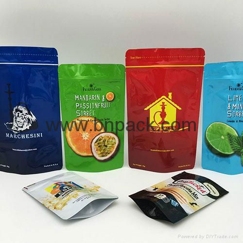 Factory price resealable plastic stand up foil bag for tobacco packaging