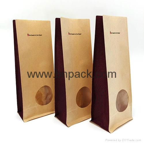 stand up flat bottom coffee packing pouches kraft paper bag 2