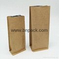 brown kraft paper gusseted bag for coffee bean packaging 2