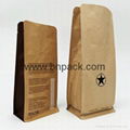 brown kraft paper gusseted bag for coffee bean packaging 4