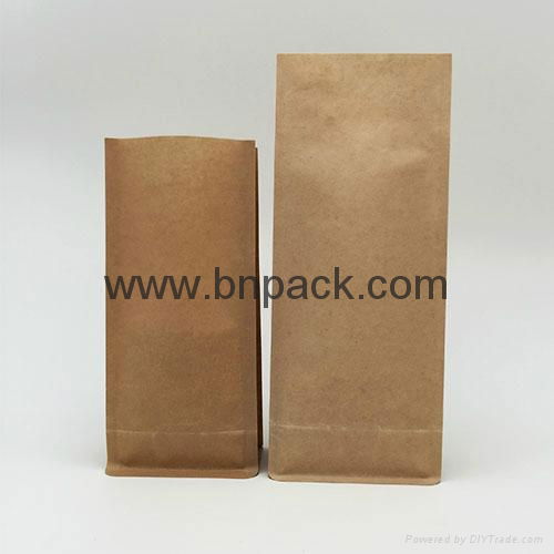brown kraft paper gusseted bag for coffee bean packaging 3
