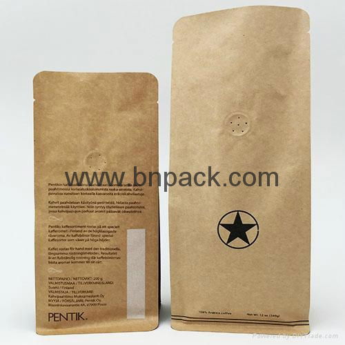 Custom print block bottom aluminum foil lined brown paper bag 3