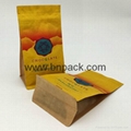 Custom print block bottom aluminum foil lined brown paper bag 6