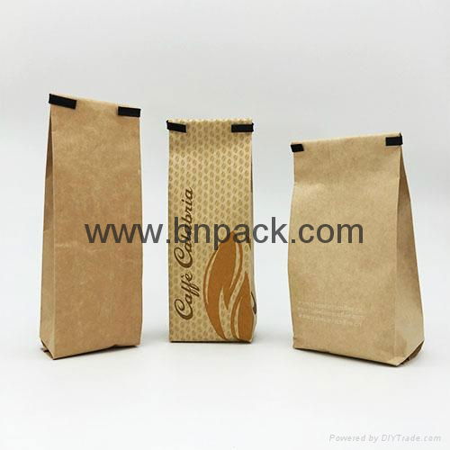 customize printed kraft paper coated aluminum foil with tin tie coffee packaging 2