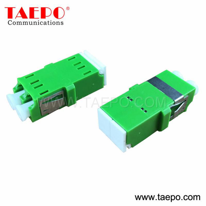 Singlemode duplex reduced flange shielded LC/APC Fiber optic adapter 