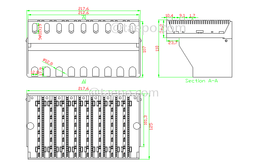 64 ports splitter terminal block compatible with ADSL2+ and VDSL 5