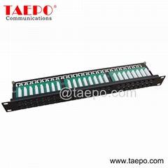 19 inch server rack 1U 48 port CAT5E RJ45 network patch panel with cable bracket