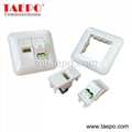 Fiber optic wall outlet with LC APC