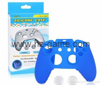 New Gamepad case Soft Silicone Rubber Protective Skin Case Cover Free Skull Caps 5