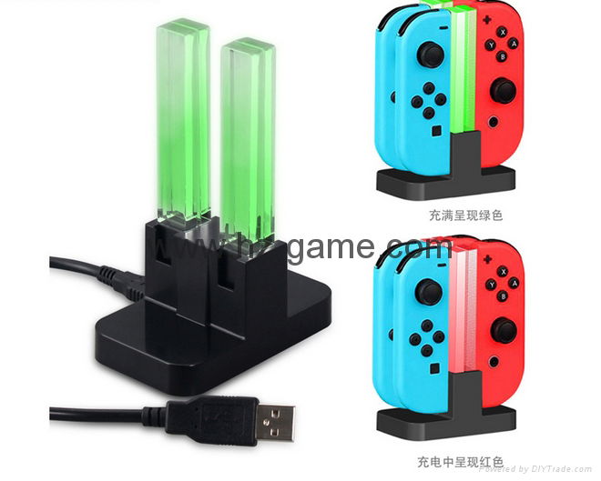 for NS Joy-Con Controller Charging Dock Joystick Charger Stand Dual LED Charger 2