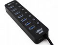 USB 3.0 HUB Super Speed External 7 Port USB Splitter with Micro USB Interface