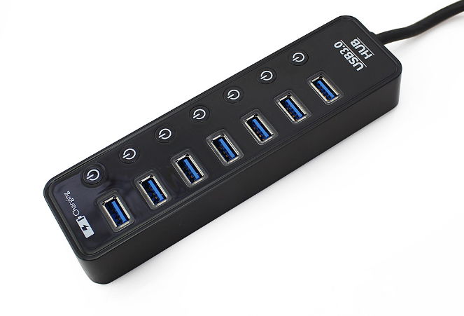 USB 3.0 HUB Super Speed External 7 Port USB Splitter with Micro USB Interface 2