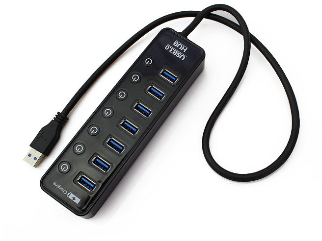 USB 3.0 HUB Super Speed External 7 Port USB Splitter with Micro USB Interface