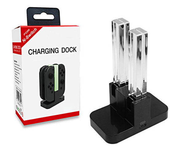 for NS Joy-Con Controller Charging Dock Joystick Charger Stand Dual LED Charger 4