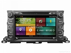 Cartouch® Car DVD GPS Navigation for Toyota Highlander 2015 Radio iPod BT 