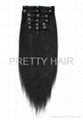  100% Brazilian Virgin Human Hair Clip in hair extension 