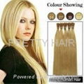 cold fusion I-tip hair extension blonde 100 keratin tipped human hair extension