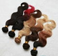 100g ombre brazilian virgin hair bodywave1pcs 3 tone