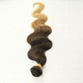 18"Ombre hair weft 3tone T1b-4-27